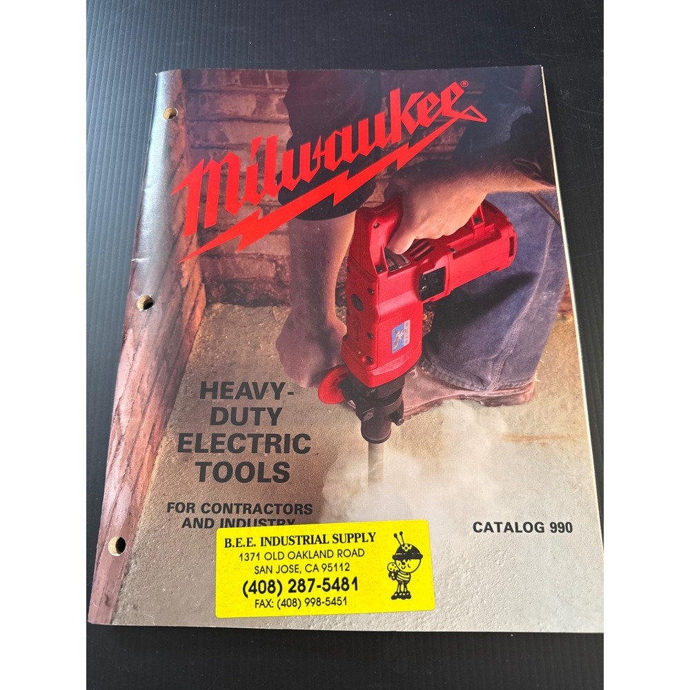 Vintage Milwaukee Heavy Duty Electric Tools Catalog 990 Contractor Reference